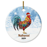 Personalized Chicken Ornament Custom Name Christmas Chickens Ceramic Ornaments Hanging Christmas Tree Decoration Keepsake Gifts